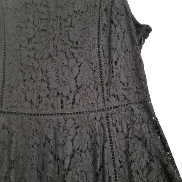 Isaac Mizrahi Live! Size XL Dress Lace WhimsiGoth Witchy Handkerchief Hem Flared - Picture 9 of 11